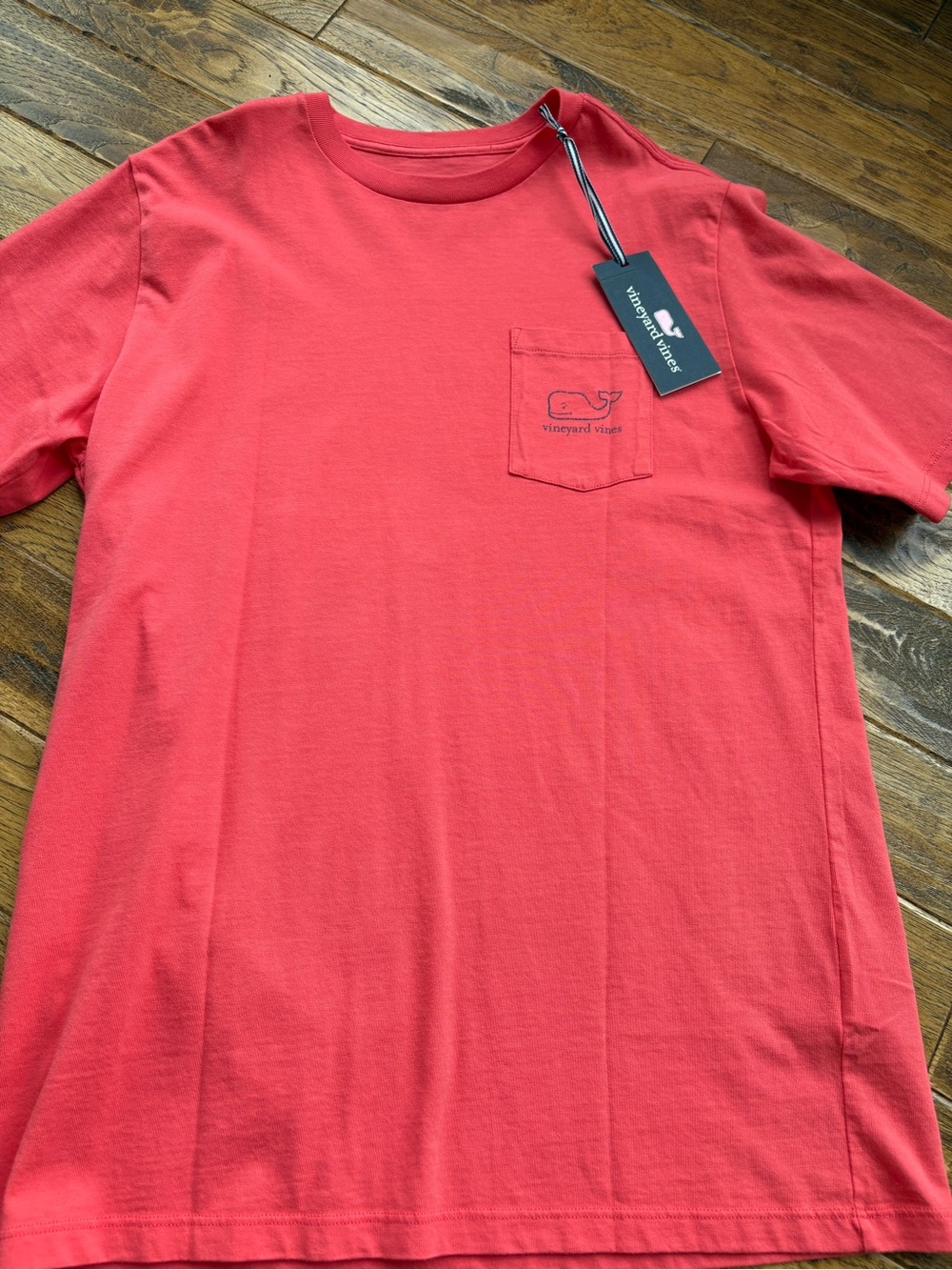 Vineyard Vines Boy’s Coral-Red Pocket Tee